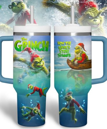 The Grinch Cartoon Custom Stanley Quencher 40Oz Stainless Steel Tumbler