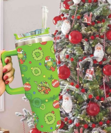 The Grinch Cartoon Custom Stanley Quencher 40Oz Stainless Steel Tumbler