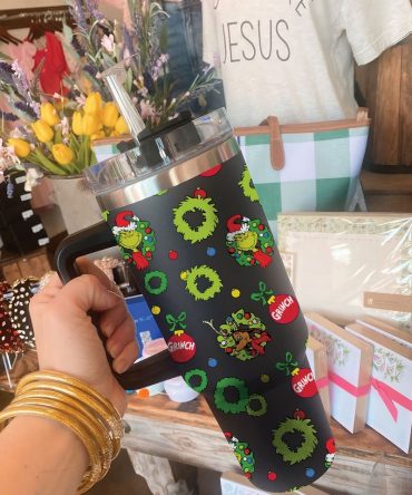 The Grinch Cartoon Custom Stanley Quencher 40Oz Stainless Steel Tumbler