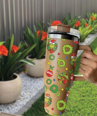 The Grinch Cartoon Custom Stanley Quencher 40Oz Stainless Steel Tumbler