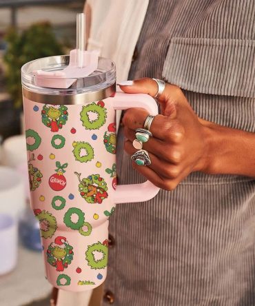 The Grinch Cartoon Custom Stanley Quencher 40Oz Stainless Steel Tumbler