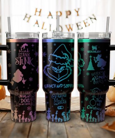 The Grinch Movies Christmas Custom Stanley Quencher 40Oz Stainless Steel Tumbler With Handle