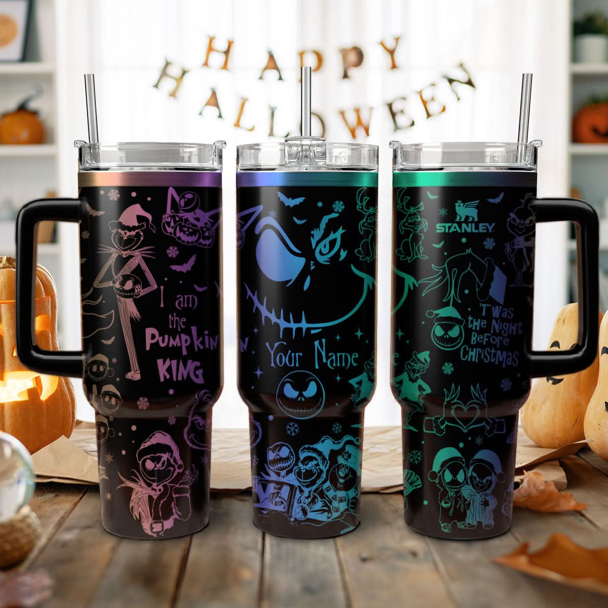 The Grinch Movies Christmas Custom Stanley Quencher 40Oz Stainless Steel Tumbler With Handle