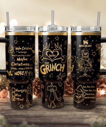 The Grinch Movies Christmas Custom Stanley Quencher 40Oz Stainless Steel Tumbler With Handle