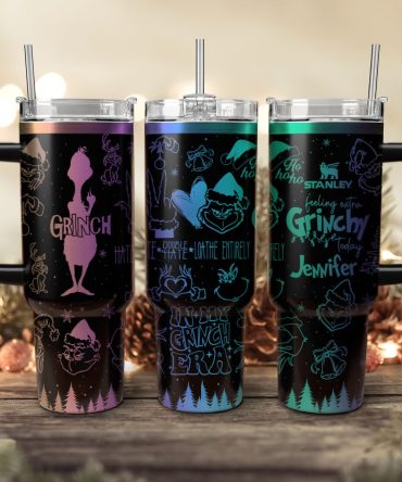 The Grinch Movies Christmas Custom Stanley Quencher 40Oz Stainless Steel Tumbler With Handle