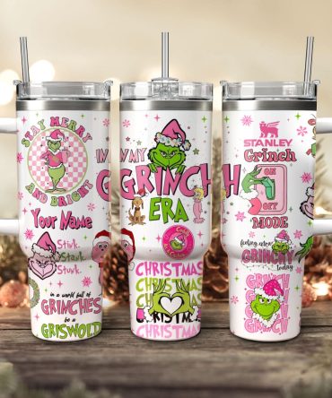 The Grinch Movies Christmas Custom Stanley Quencher 40Oz Stainless Steel Tumbler With Handle