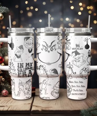 The Grinch Movies Christmas Custom Stanley Quencher 40Oz Stainless Steel Tumbler With Handle