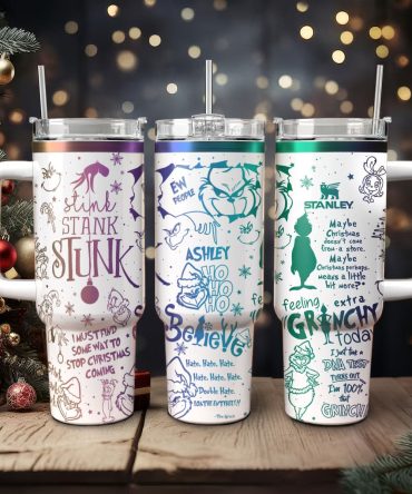 The Grinch Movies Christmas Custom Stanley Quencher 40Oz Stainless Steel Tumbler With Handle