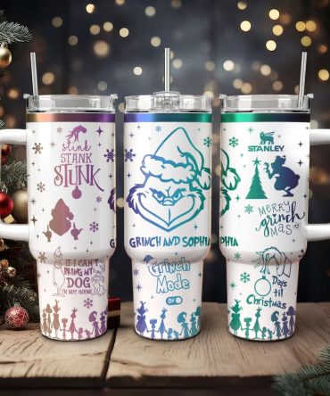 The Grinch Movies Christmas Custom Stanley Quencher 40Oz Stainless Steel Tumbler With Handle