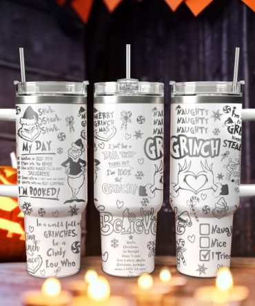 The Grinch Movies Christmas Custom Stanley Quencher 40Oz Stainless Steel Tumbler With Handle