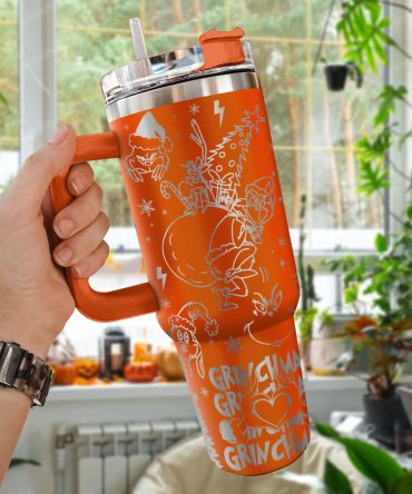 The Grinch Movies Christmas Custom Stanley Quencher 40Oz Stainless Steel Tumbler With Handle