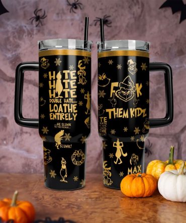 The Grinch Movies Christmas Custom Stanley Quencher 40Oz Stainless Steel Tumbler With Handle