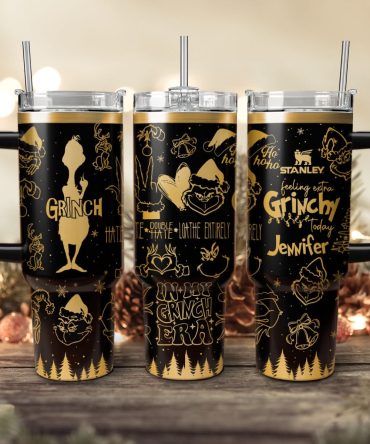 The Grinch Movies Christmas Custom Stanley Quencher 40Oz Stainless Steel Tumbler With Handle