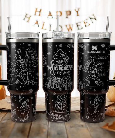 The Grinch Movies Christmas Custom Stanley Quencher 40Oz Stainless Steel Tumbler With Handle