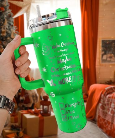 The Grinch Movies Christmas Custom Stanley Quencher 40Oz Stainless Steel Tumbler With Handle