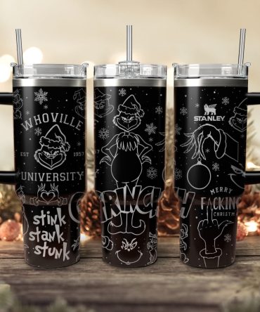 The Grinch Movies Christmas Custom Stanley Quencher 40Oz Stainless Steel Tumbler With Handle