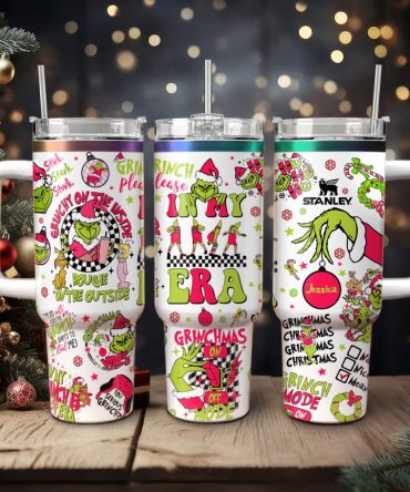 The Grinch Movies Christmas Custom Stanley Quencher 40Oz Stainless Steel Tumbler With Handle