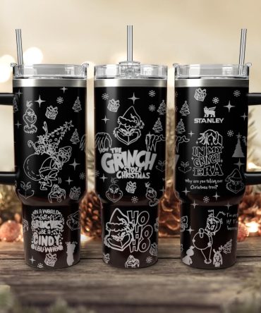 The Grinch Movies Christmas Custom Stanley Quencher 40Oz Stainless Steel Tumbler With Handle