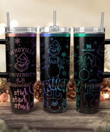 The Grinch Movies Christmas Custom Stanley Quencher 40Oz Stainless Steel Tumbler With Handle