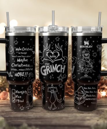 The Grinch Movies Christmas Custom Stanley Quencher 40Oz Stainless Steel Tumbler With Handle
