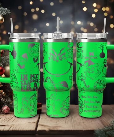 The Grinch Movies Christmas Custom Stanley Quencher 40Oz Stainless Steel Tumbler With Handle