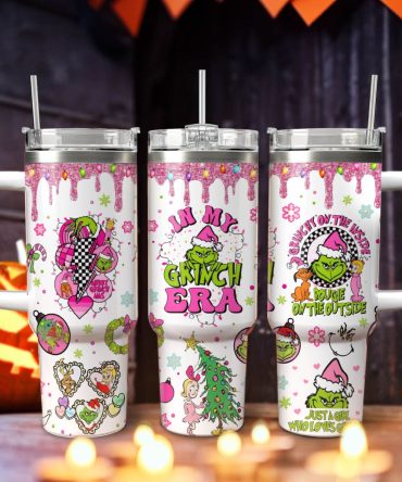 The Grinch Movies Christmas Custom Stanley Quencher 40Oz Stainless Steel Tumbler With Handle