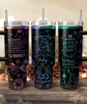 The Grinch Movies Christmas Custom Stanley Quencher 40Oz Stainless Steel Tumbler With Handle