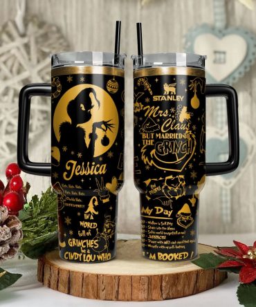The Grinch Movies Christmas Custom Stanley Quencher 40Oz Stainless Steel Tumbler With Handle