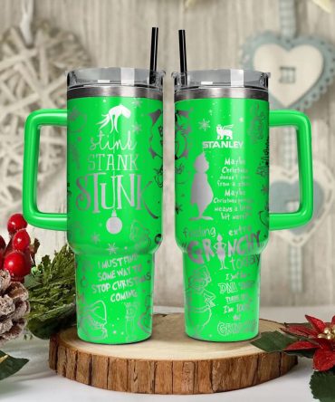The Grinch Movies Christmas Custom Stanley Quencher 40Oz Stainless Steel Tumbler With Handle