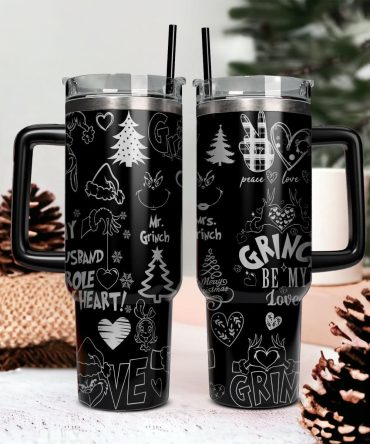 The Grinch Movies Christmas Custom Stanley Quencher 40Oz Stainless Steel Tumbler With Handle