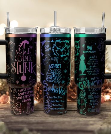 The Grinch Movies Christmas Custom Stanley Quencher 40Oz Stainless Steel Tumbler With Handle