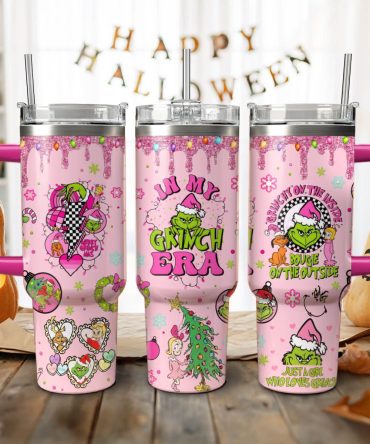The Grinch Movies Christmas Custom Stanley Quencher 40Oz Stainless Steel Tumbler With Handle