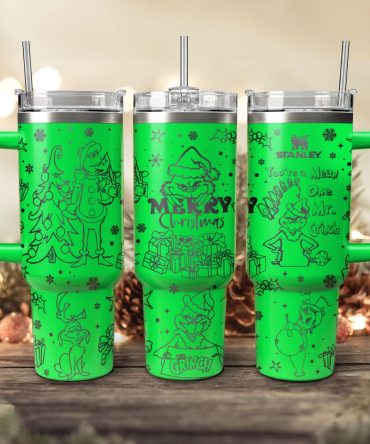 The Grinch Movies Christmas Custom Stanley Quencher 40Oz Stainless Steel Tumbler With Handle
