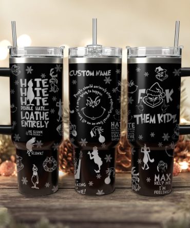The Grinch Movies Christmas Custom Stanley Quencher 40Oz Stainless Steel Tumbler With Handle