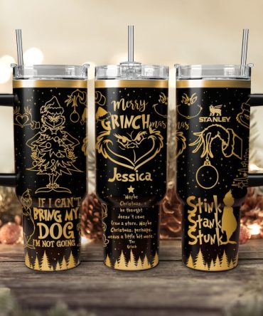 The Grinch Movies Christmas Custom Stanley Quencher 40Oz Stainless Steel Tumbler With Handle