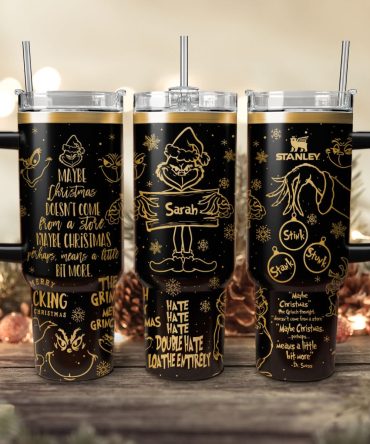 The Grinch Movies Christmas Custom Stanley Quencher 40Oz Stainless Steel Tumbler With Handle