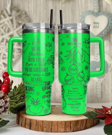 The Grinch Movies Christmas Custom Stanley Quencher 40Oz Stainless Steel Tumbler With Handle