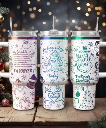 The Grinch Movies Christmas Custom Stanley Quencher 40Oz Stainless Steel Tumbler With Handle