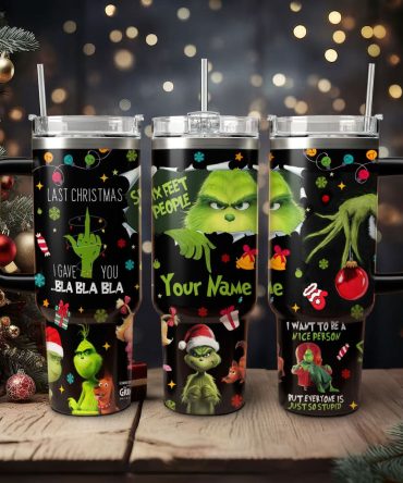 The Grinch Movies Christmas Custom Stanley Quencher 40Oz Stainless Steel Tumbler With Handle