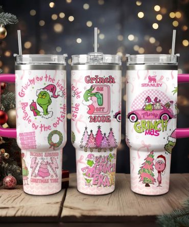 The Grinch Movies Christmas Custom Stanley Quencher 40Oz Stainless Steel Tumbler With Handle