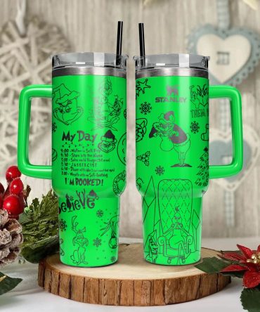 The Grinch Movies Christmas Custom Stanley Quencher 40Oz Stainless Steel Tumbler With Handle