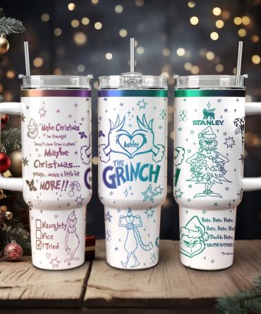 The Grinch Movies Christmas Custom Stanley Quencher 40Oz Stainless Steel Tumbler With Handle