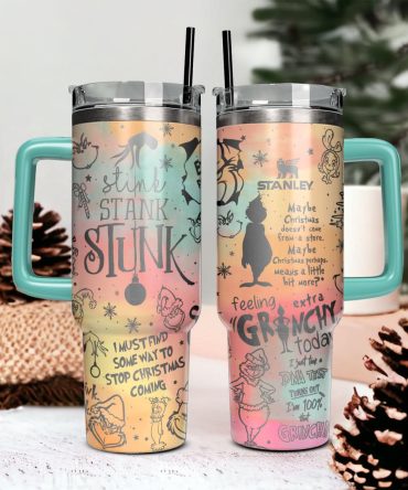 The Grinch Movies Christmas Custom Stanley Quencher 40Oz Stainless Steel Tumbler With Handle