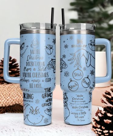The Grinch Movies Christmas Custom Stanley Quencher 40Oz Stainless Steel Tumbler With Handle