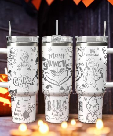 The Grinch Movies Christmas Custom Stanley Quencher 40Oz Stainless Steel Tumbler With Handle