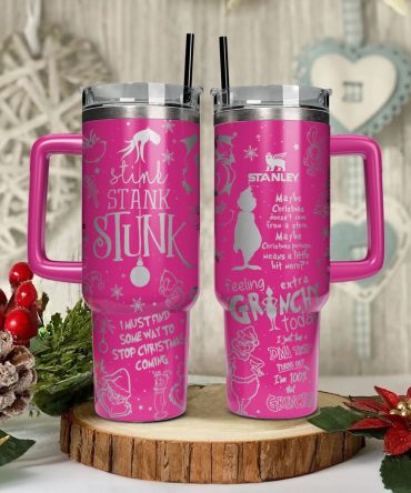 The Grinch Movies Christmas Custom Stanley Quencher 40Oz Stainless Steel Tumbler With Handle