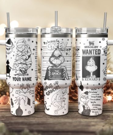 The Grinch Movies Christmas Custom Stanley Quencher 40Oz Stainless Steel Tumbler With Handle