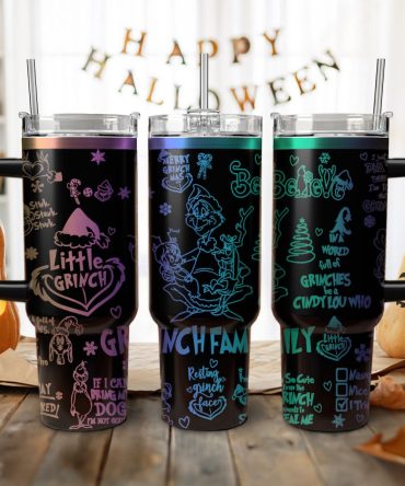 The Grinch Movies Christmas Custom Stanley Quencher 40Oz Stainless Steel Tumbler With Handle