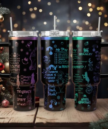The Grinch Movies Christmas Custom Stanley Quencher 40Oz Stainless Steel Tumbler With Handle