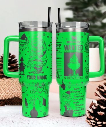 The Grinch Movies Christmas Custom Stanley Quencher 40Oz Stainless Steel Tumbler With Handle